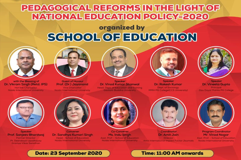 School of Education Noida International University is organising a National Webinar