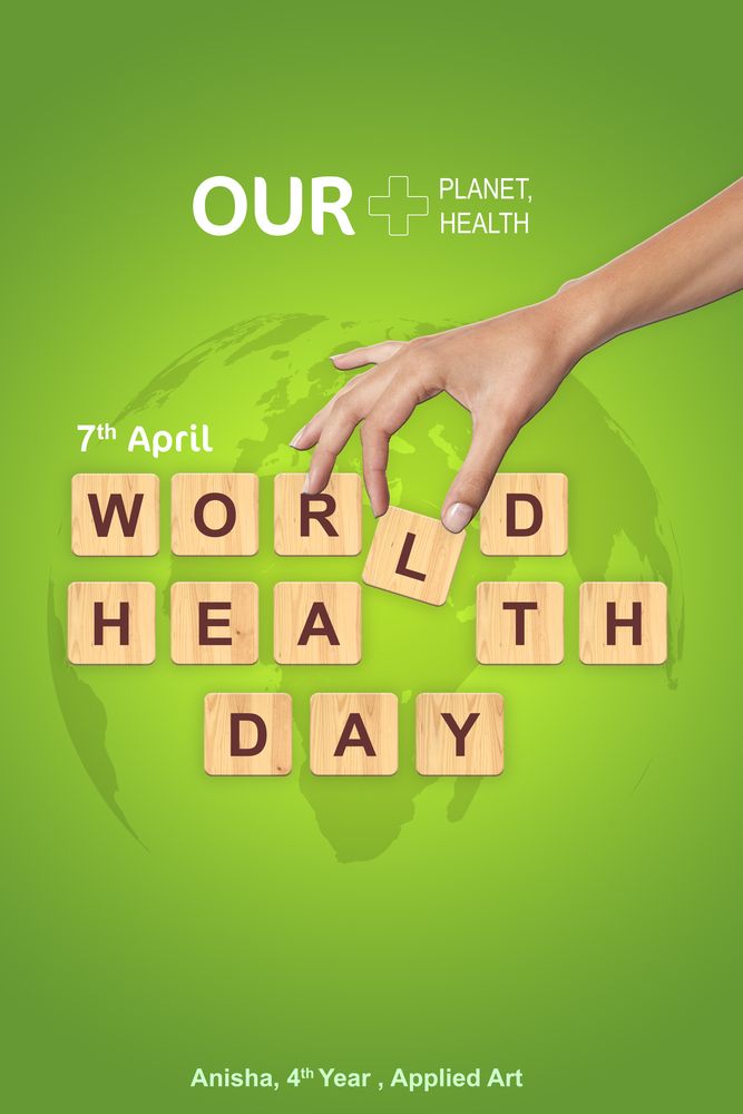 World health day drawing/world health day drawing easy/stay fit stay healthy  poster | World health day, How to make drawing, Book art diy