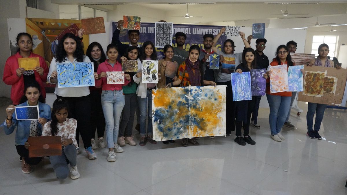 Textures in Painting- Workshop - Noida International University