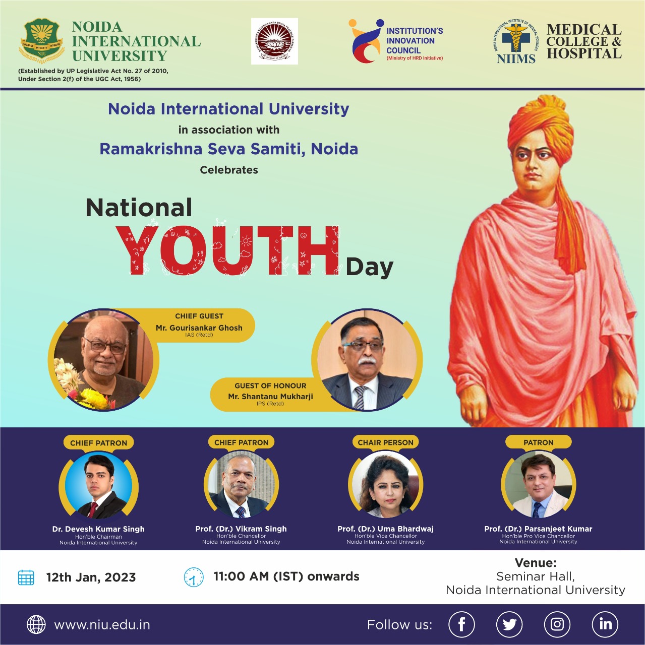 Seminar on National Youth Day (YUVA Diwas) - Noida International University