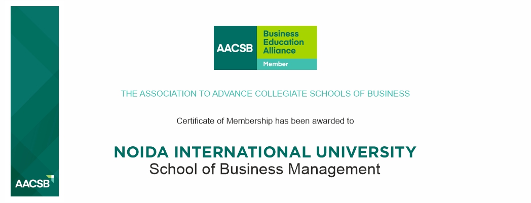 AACSB Certificate banner for niu website